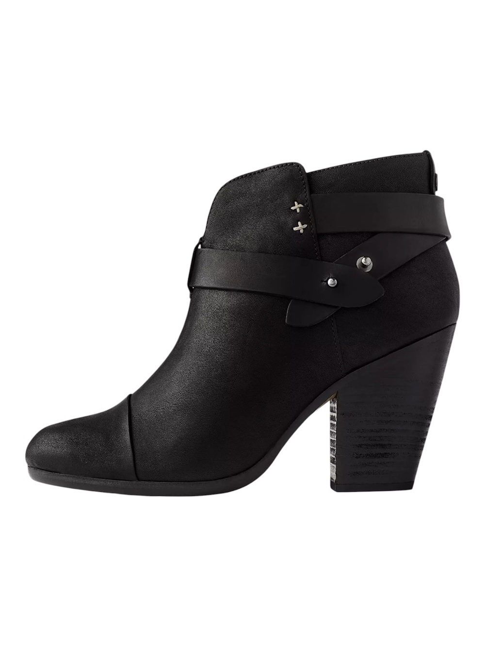 Rag & Bone Black Leather Harrow Boots Size 38 Edgy Moto Biker
